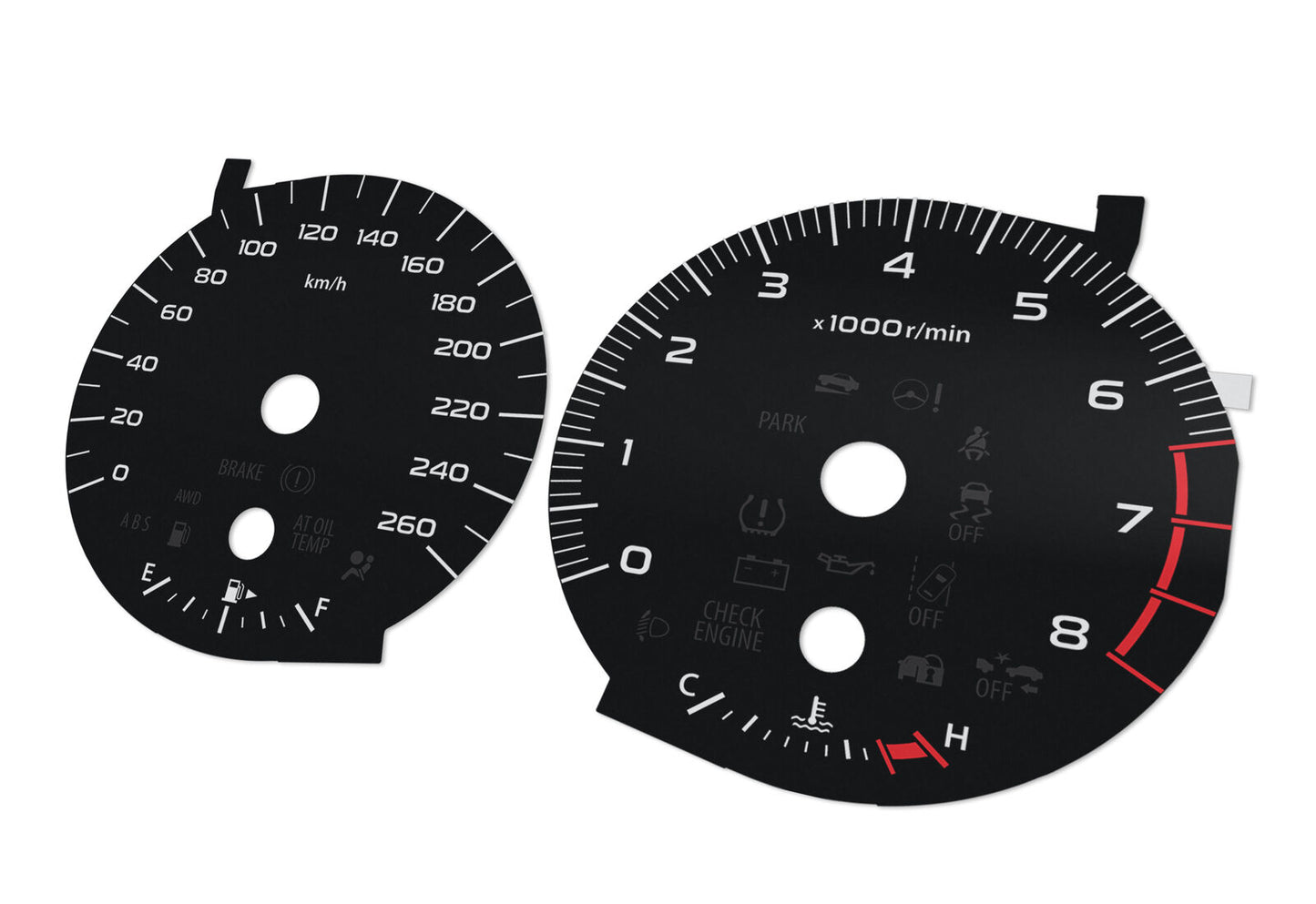 Subaru Legacy - Speedometer dials MPH to KM/H Gauges