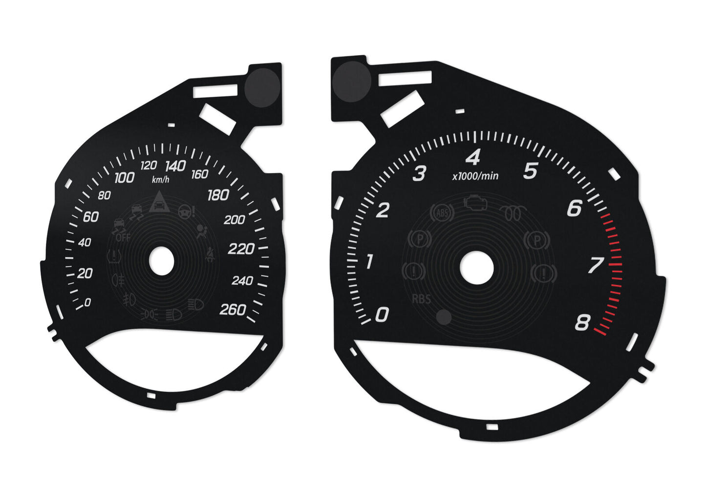 For Mercedes-Benz C, GLC, W205, W253 - Speedometer dials from MPH to km/h Gauges