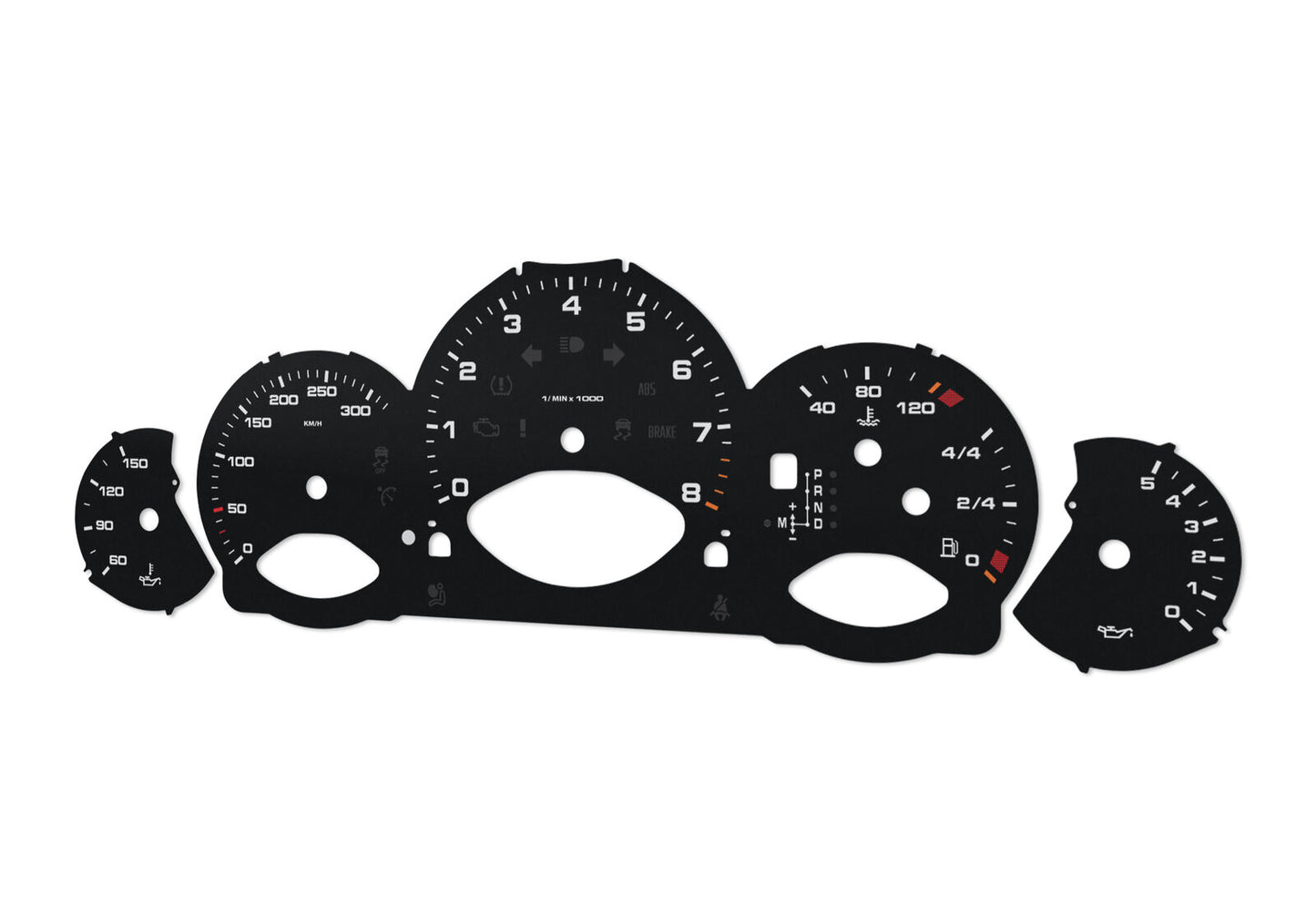 For Porsche Carrera 911, 997 - Speedometer gauges from MPH to km/h Gauges