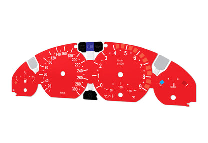 For BMW M3 E46 Red - Speedometer Dials from MPH to Km/h Cluster Gauges