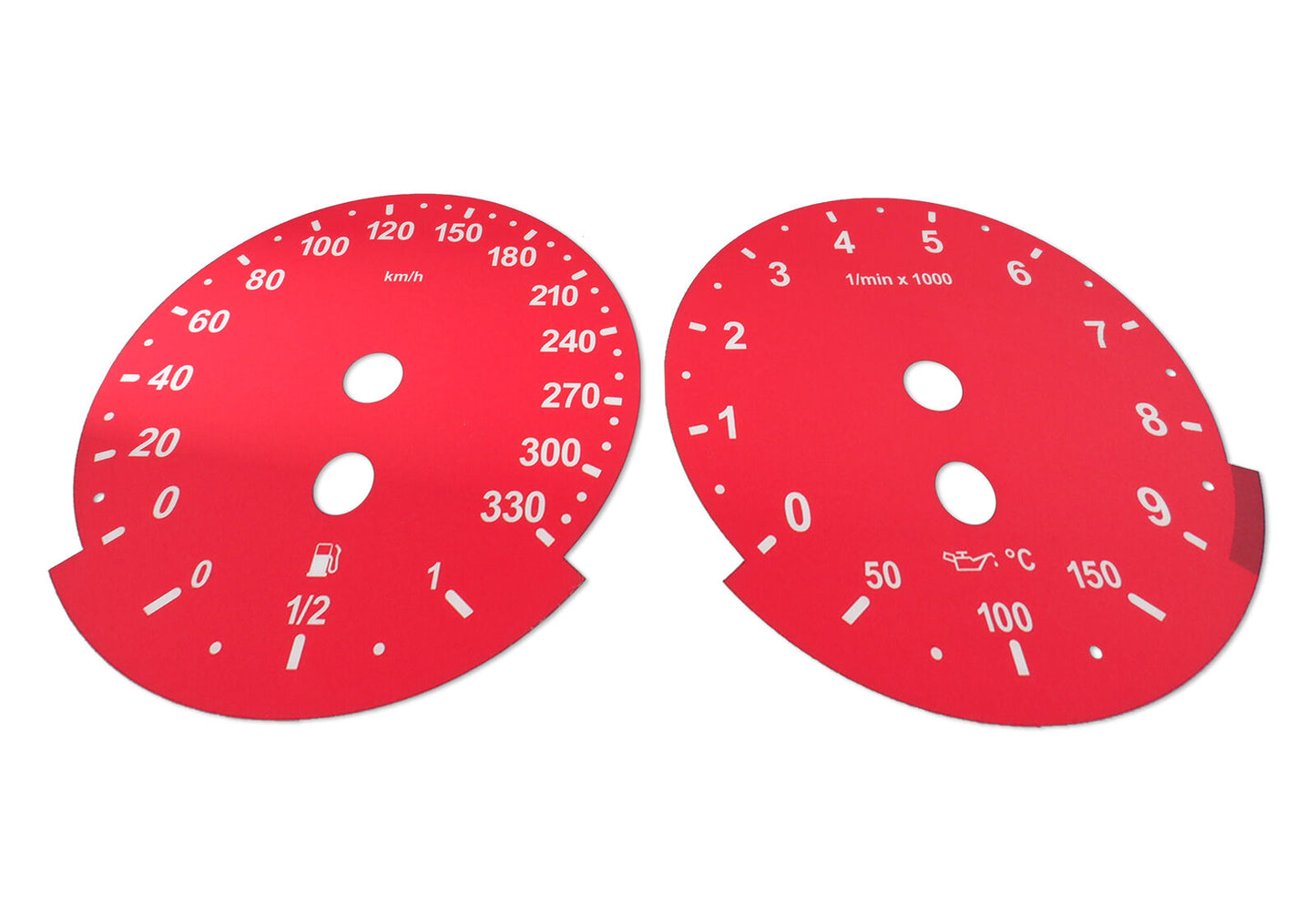 For BMW M5, M6, E60, E63 RED - Speedometer Dials from MPH to Km/h Gauges