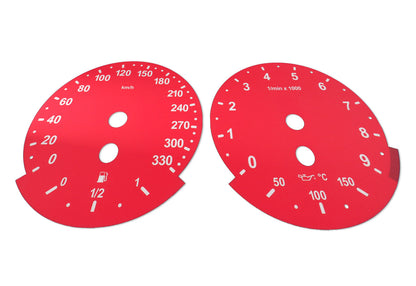 For BMW M5, M6, E60, E63 RED - Speedometer Dials from MPH to Km/h Gauges