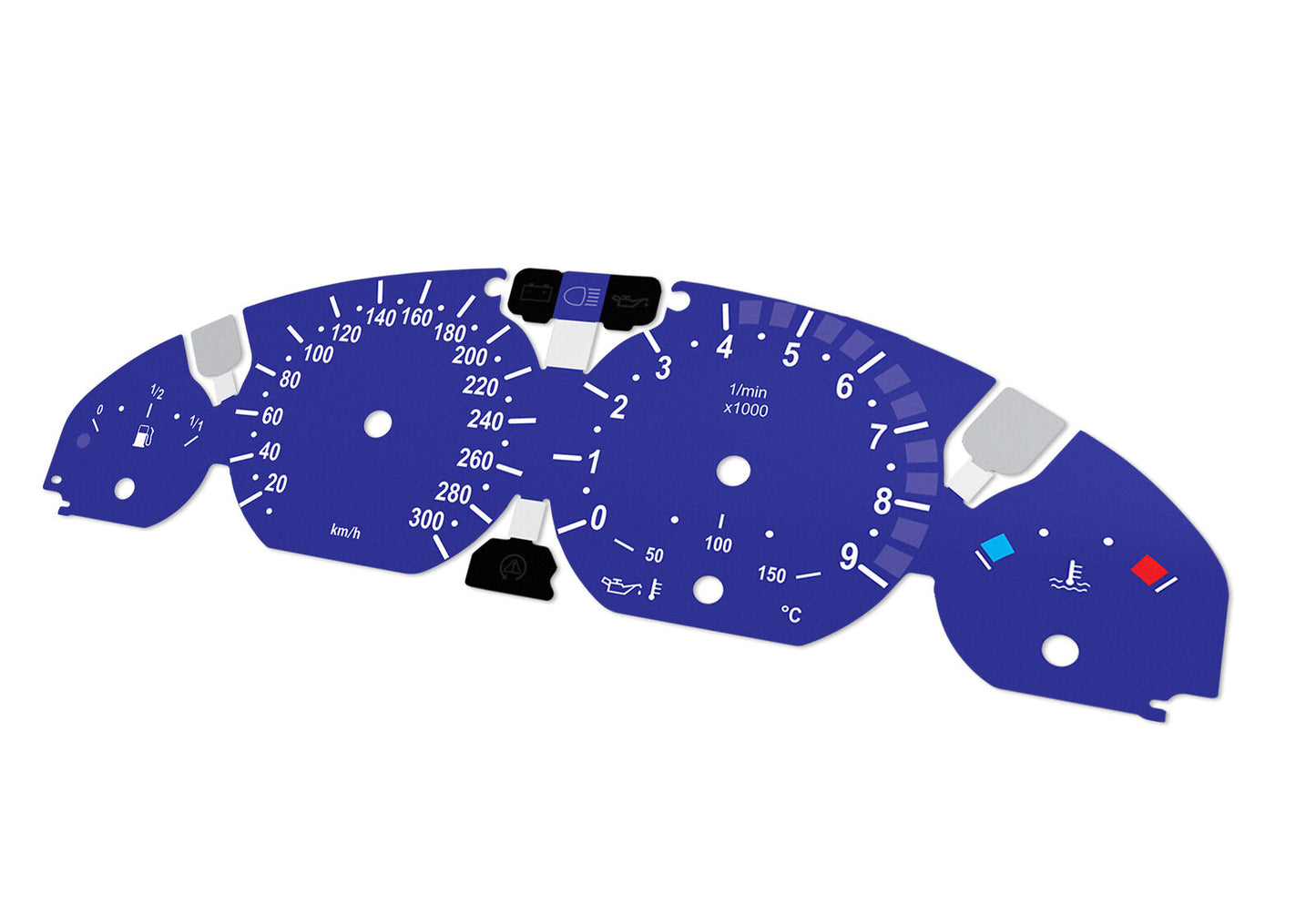 For BMW M3 E46 Blue - Speedometer Dials from MPH to Km/h Cluster Gauges