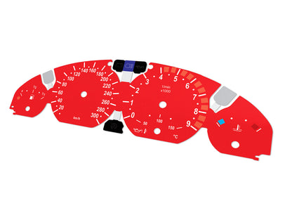 For BMW M3 E46 Red - Speedometer Dials from MPH to Km/h Cluster Gauges