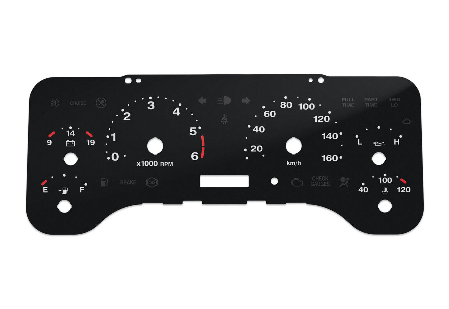 Jeep Wrangler JT  - Speedometer dials MPH to KM/H Gauges