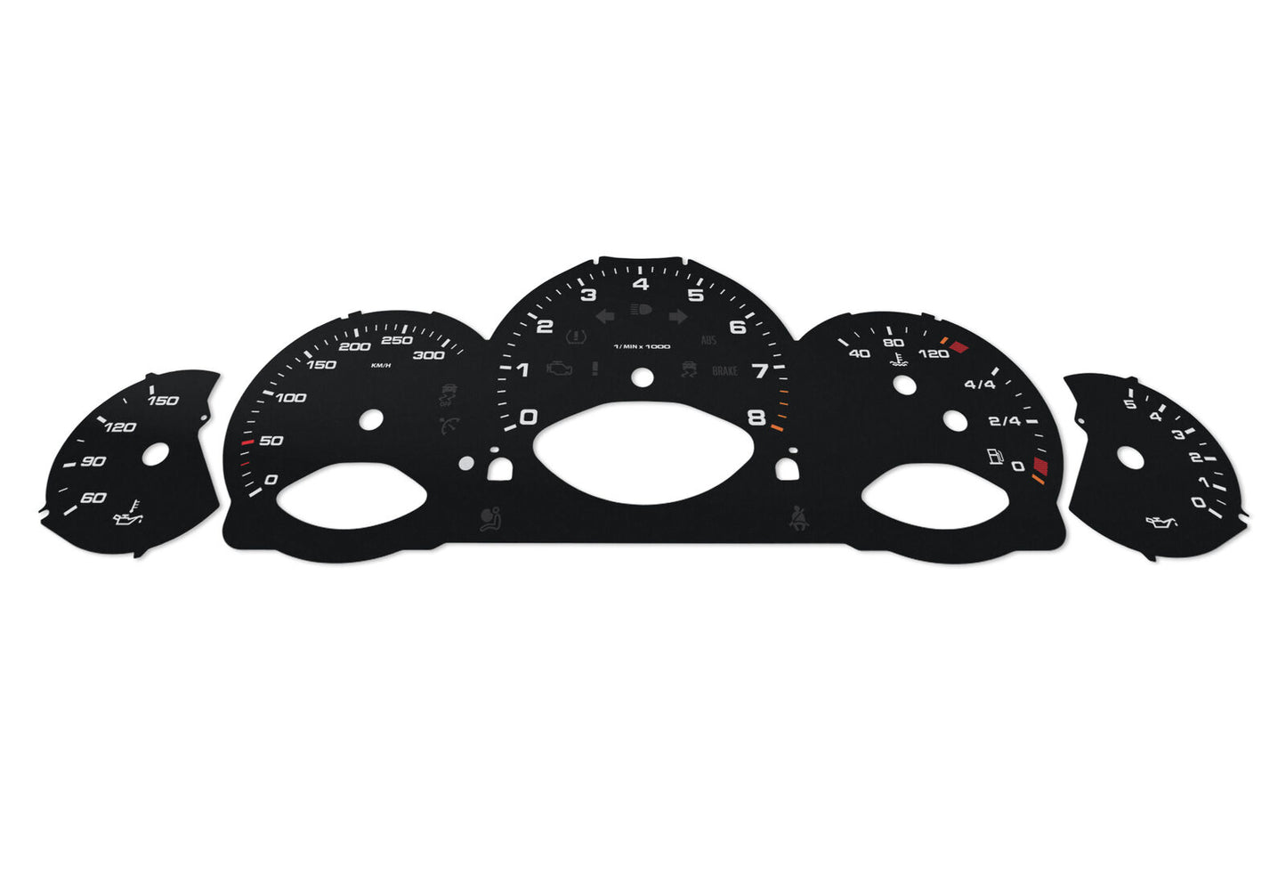 For Porsche Carrera 911, 997 - Speedometer gauges from MPH to km/h Gauges