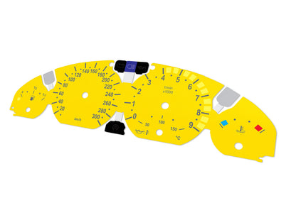 For BMW M3 E46 Yellow - Speedometer Dials from MPH to Km/h Cluster Gauges