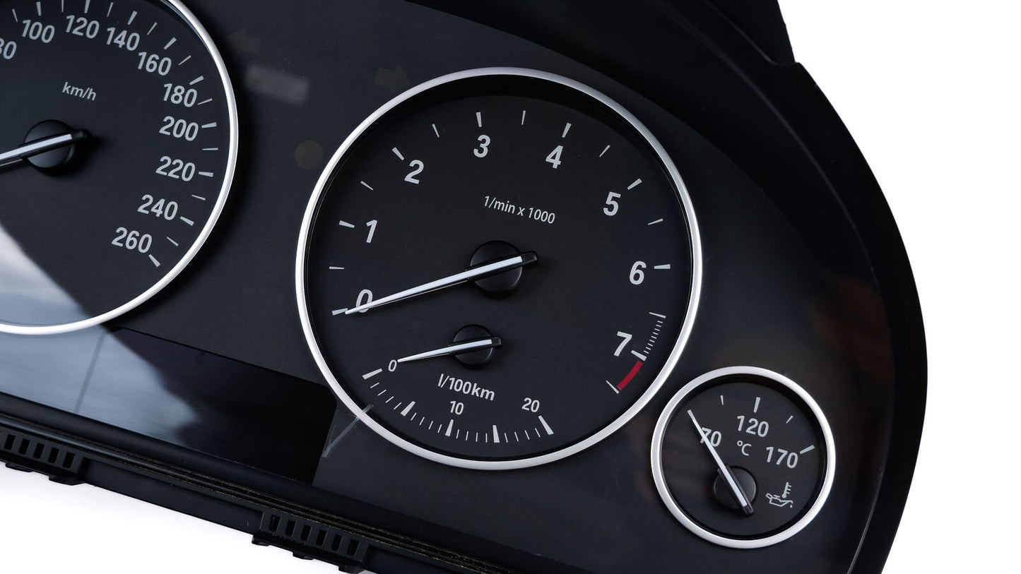 BMW F30 Black - Speedometer dials MPH to KM/H Gauges