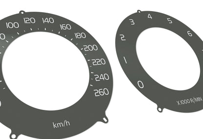 Volvo XC60 USA Brown V2  - Speedometer dials MPH to KM/H Gauges