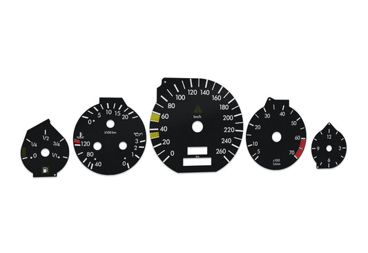 Mercedes-Benz  W140  - Speedometer dials MPH to km/h Gauges