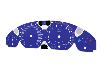 For BMW M3 E46 Blue - Speedometer Dials from MPH to Km/h Cluster Gauges