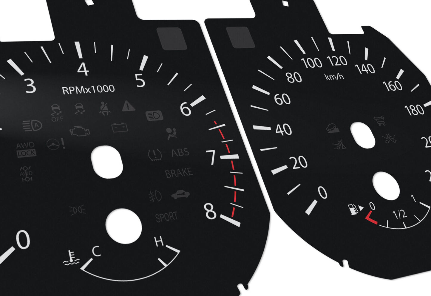 Nissan Rogue  - Speedometer dials MPH to KM/H Gauges