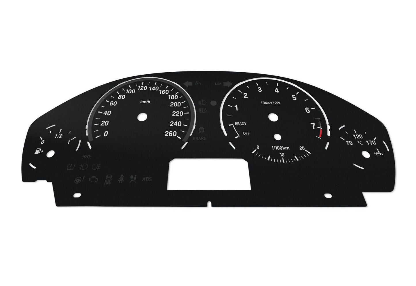 BMW F30 Black - Speedometer dials MPH to KM/H Gauges