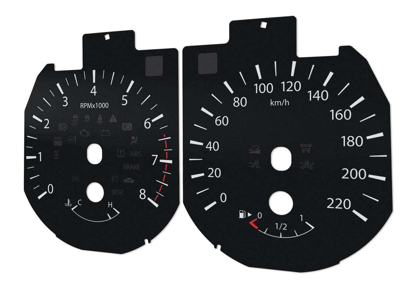 Nissan Rogue  - Speedometer dials MPH to KM/H Gauges