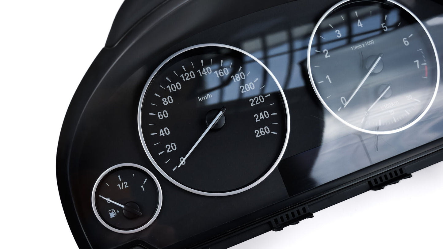 BMW F30 Black - Speedometer dials MPH to KM/H Gauges