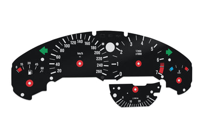 For BMW E36 260km/h - Speedometer Dials from MPH to Km/h Cluster Gauges