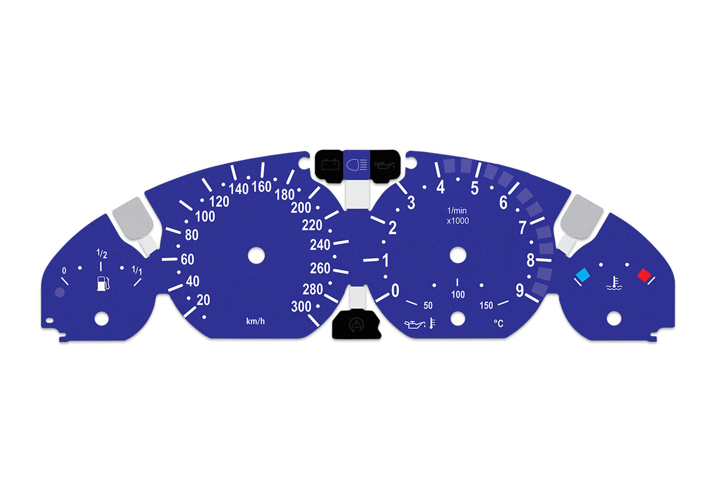 For BMW M3 E46 Blue - Speedometer Dials from MPH to Km/h Cluster Gauges