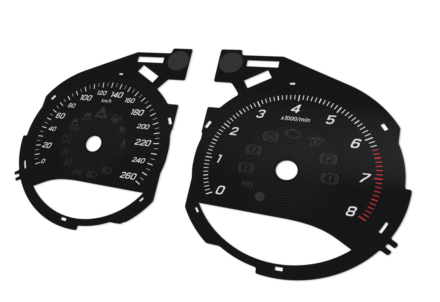 For Mercedes-Benz C, GLC, W205, W253 - Speedometer dials from MPH to km/h Gauges