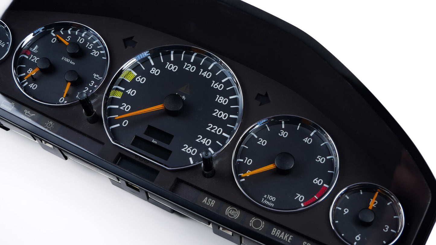 Mercedes-Benz  W140  - Speedometer dials MPH to km/h Gauges