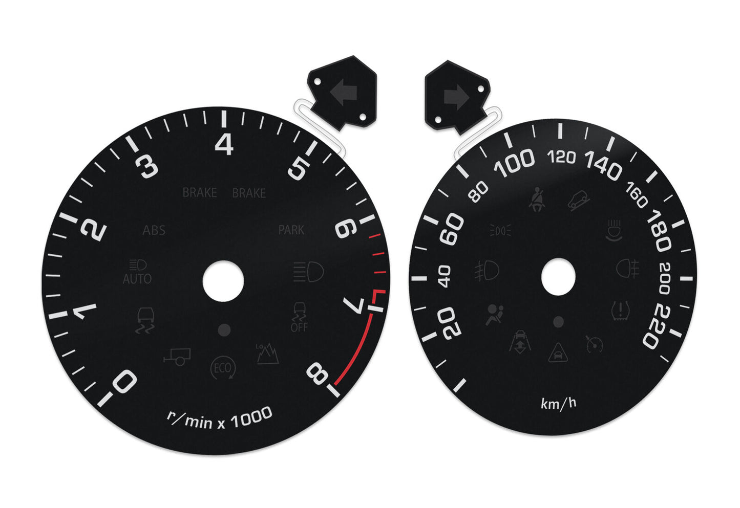 Land Rover Discovery  - Speedometer dials MPH to KM/H Gauges