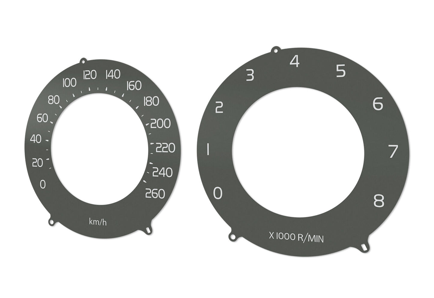 Volvo XC60 USA Brown V2  - Speedometer dials MPH to KM/H Gauges