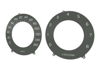 Volvo XC60 USA Brown V2  - Speedometer dials MPH to KM/H Gauges