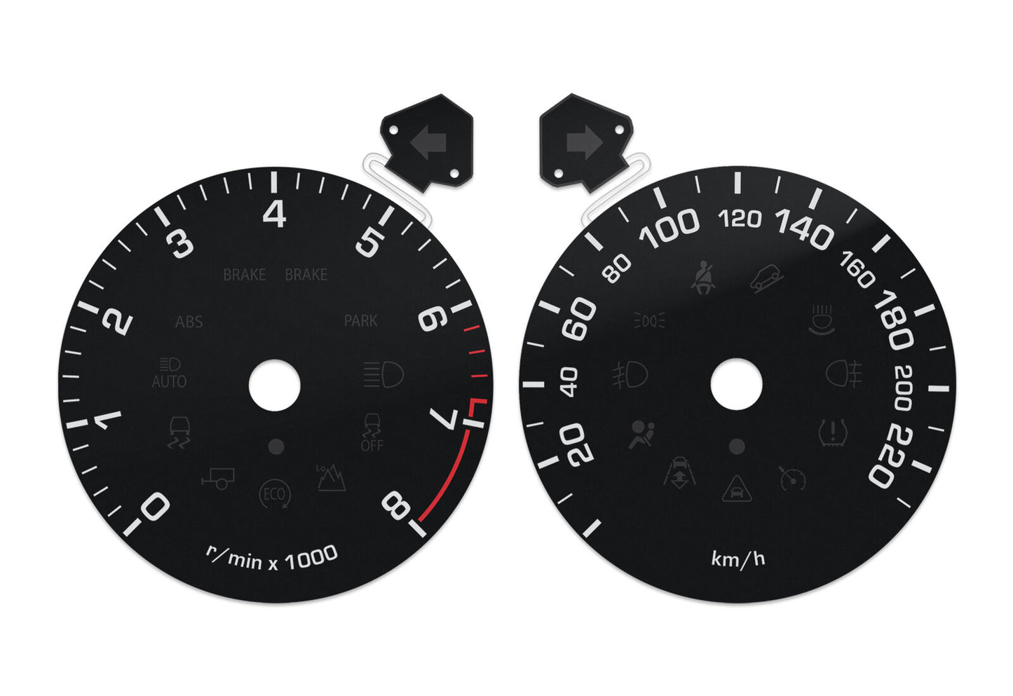 Land Rover Discovery  - Speedometer dials MPH to KM/H Gauges