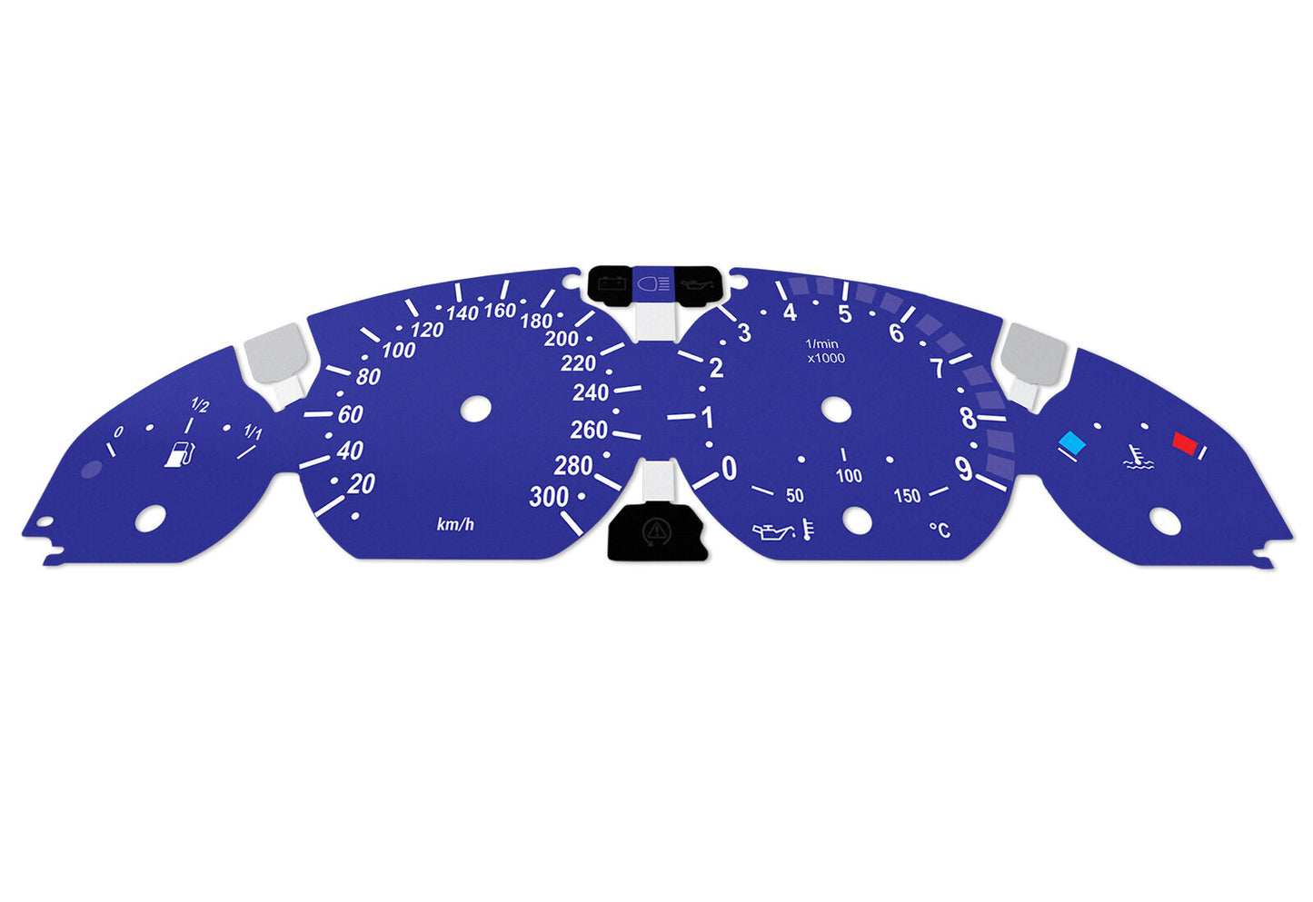 For BMW M3 E46 Blue - Speedometer Dials from MPH to Km/h Cluster Gauges