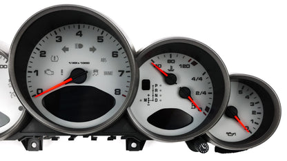 For Porsche Carrera 911, 997 Grey - Speedometer gauges from MPH to km/h Gauges