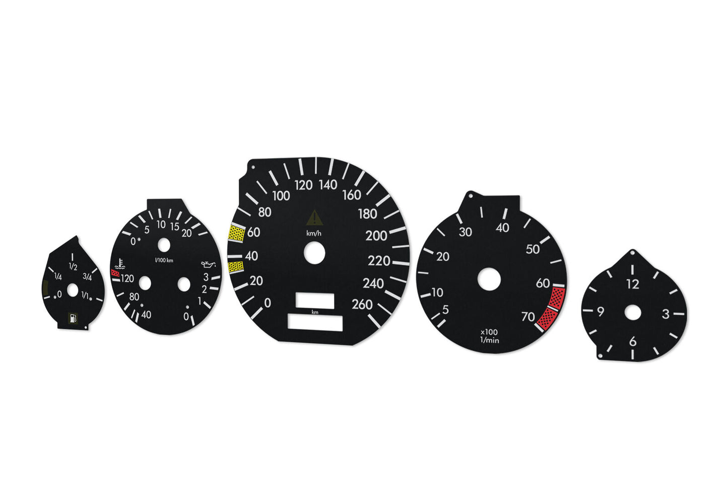 Mercedes-Benz  W140  - Speedometer dials MPH to km/h Gauges