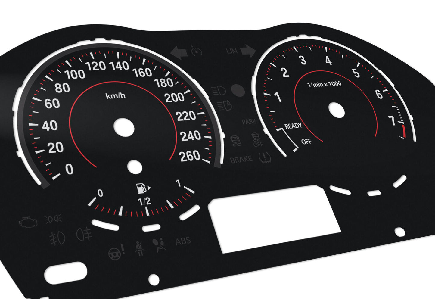 BMW 1,2, X1 series, F20, F22, F23, F48 - Speedometer dials MPH to KM/H Gauges