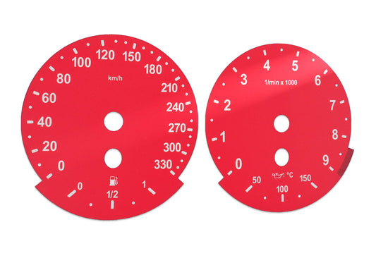 For BMW M5, M6, E60, E63 RED - Speedometer Dials from MPH to Km/h Gauges