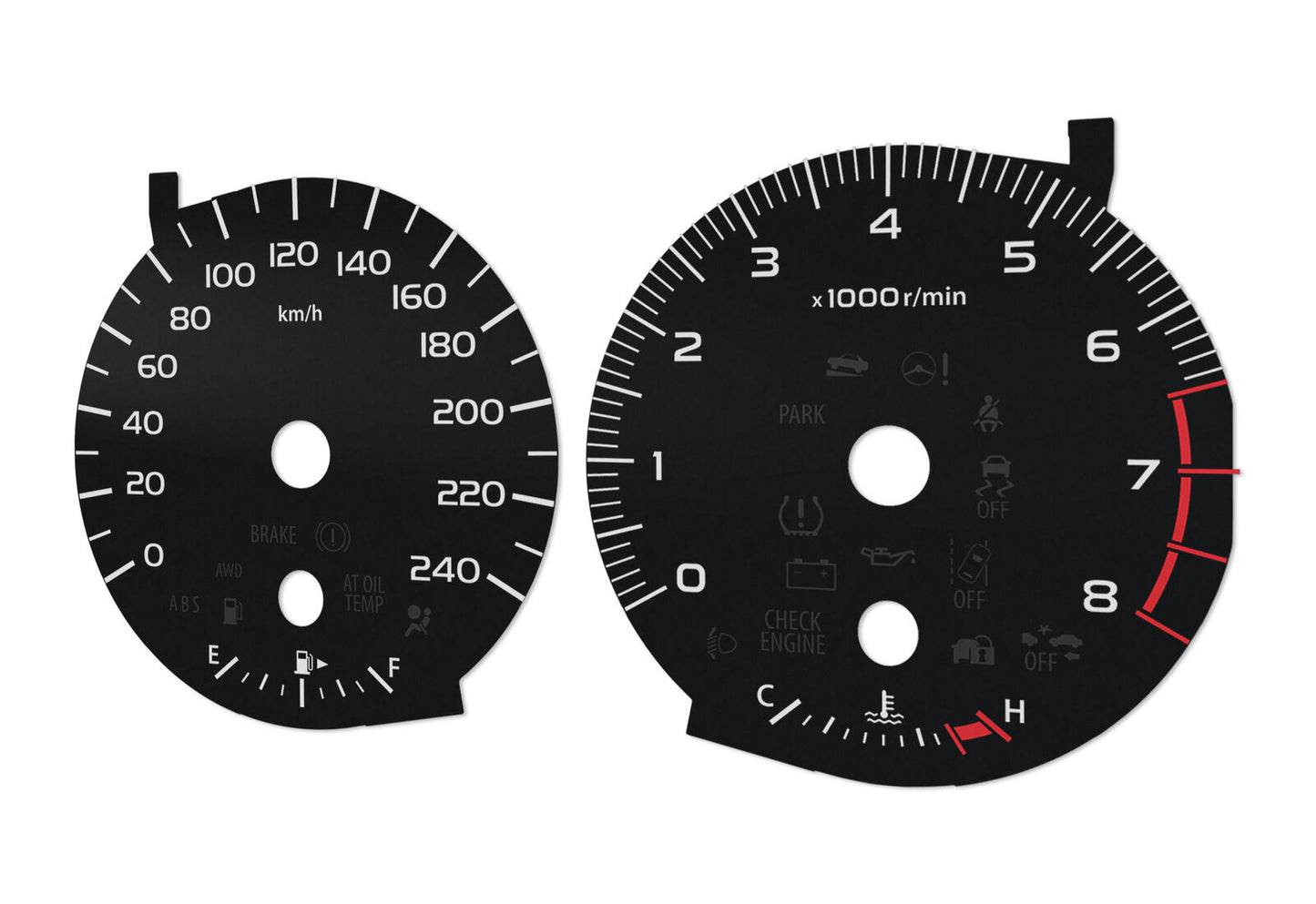 Subaru Legacy - Speedometer dials MPH to KM/H Gauges