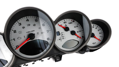 For Porsche Carrera 911, 997 Grey - Speedometer gauges from MPH to km/h Gauges