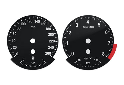 BMW 3 series E90, E92 - Speedometer dials from MPH to km/h Gauges