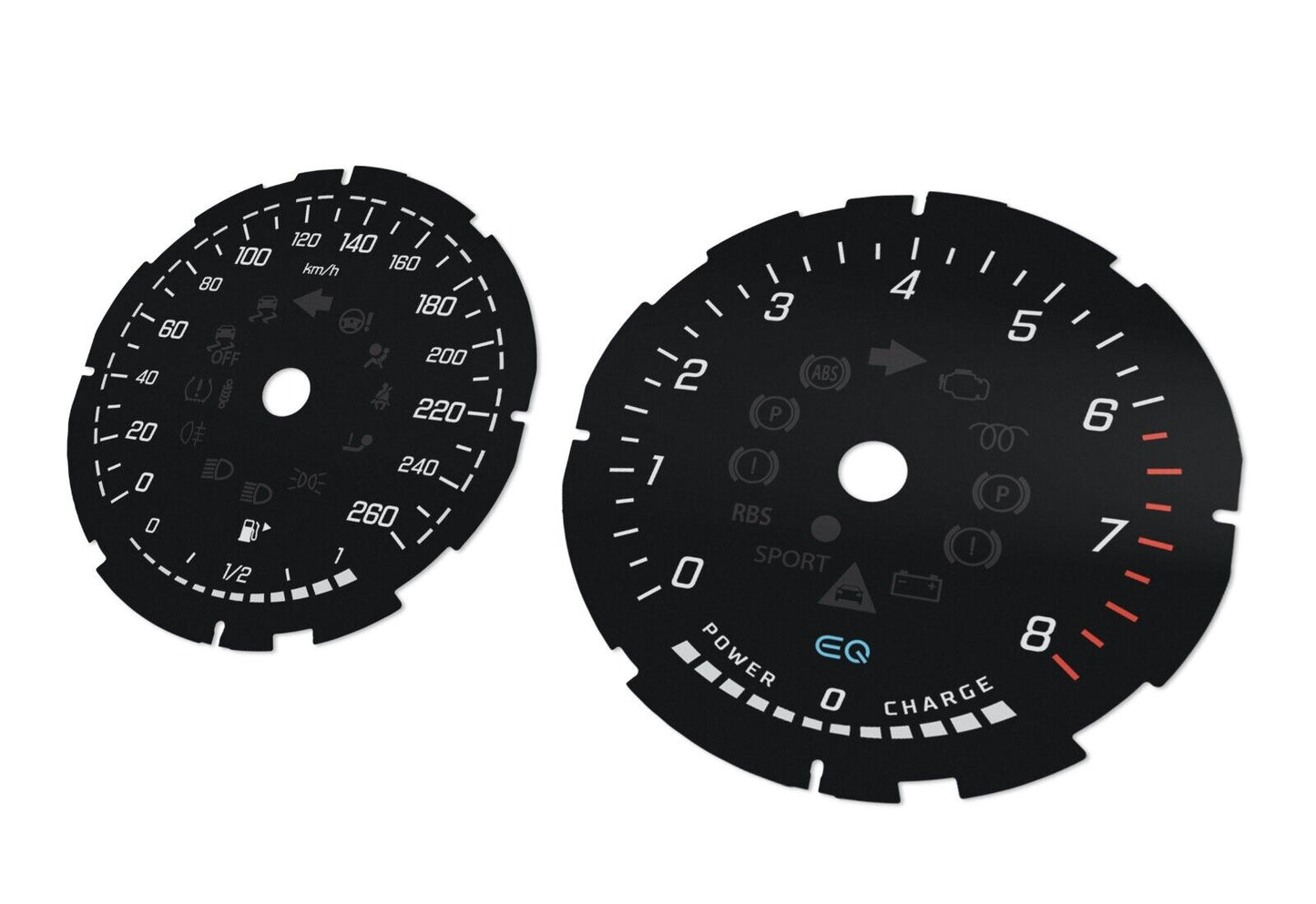 Mercedes-Benz  E, CLS W213, C257 EQ  - Speedometer dials MPH to km/h Gauges