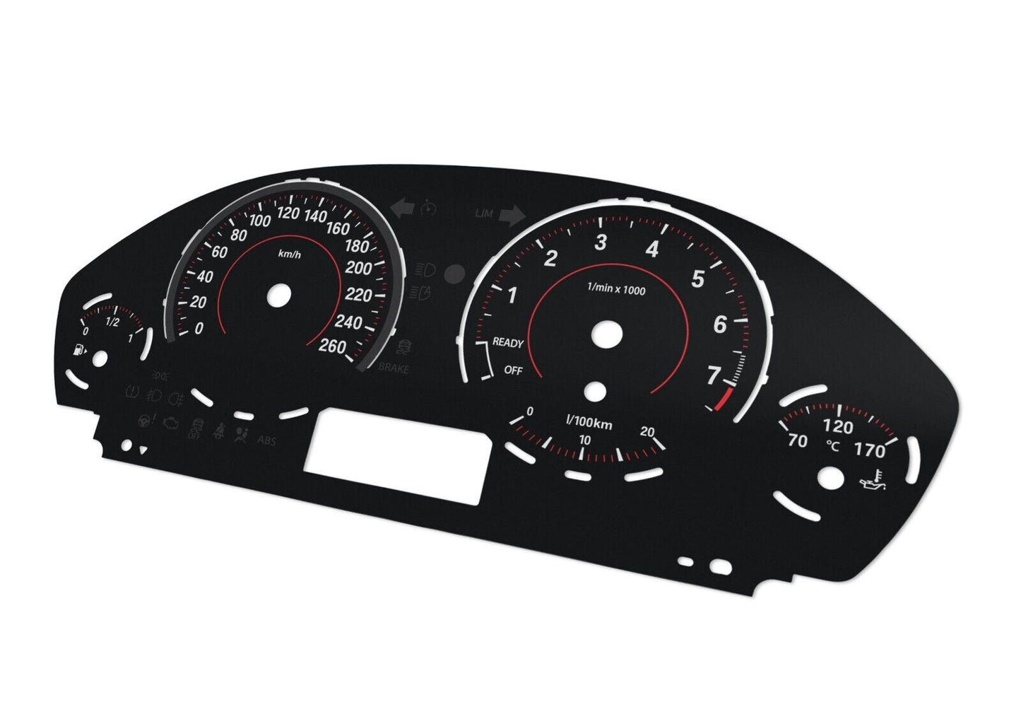 BMW 3, 4 series F3x-  Speedometer dials from MPH to km/h gauges