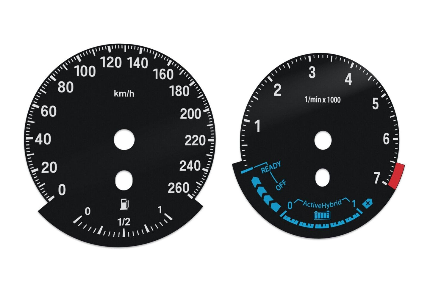 BMW X6 Hybrid E71 - Speedometer dials from MPH to km/h Gauges