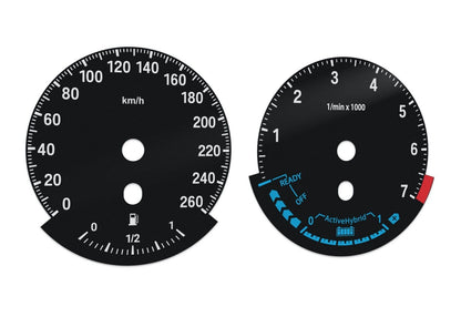 BMW X6 Hybrid E71 - Speedometer dials from MPH to km/h Gauges