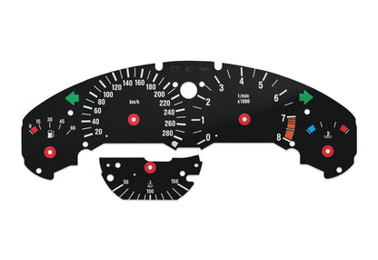 For BMW M3 E36 280km/h - Speedometer Dials from MPH to Km/h Cluster Gauges