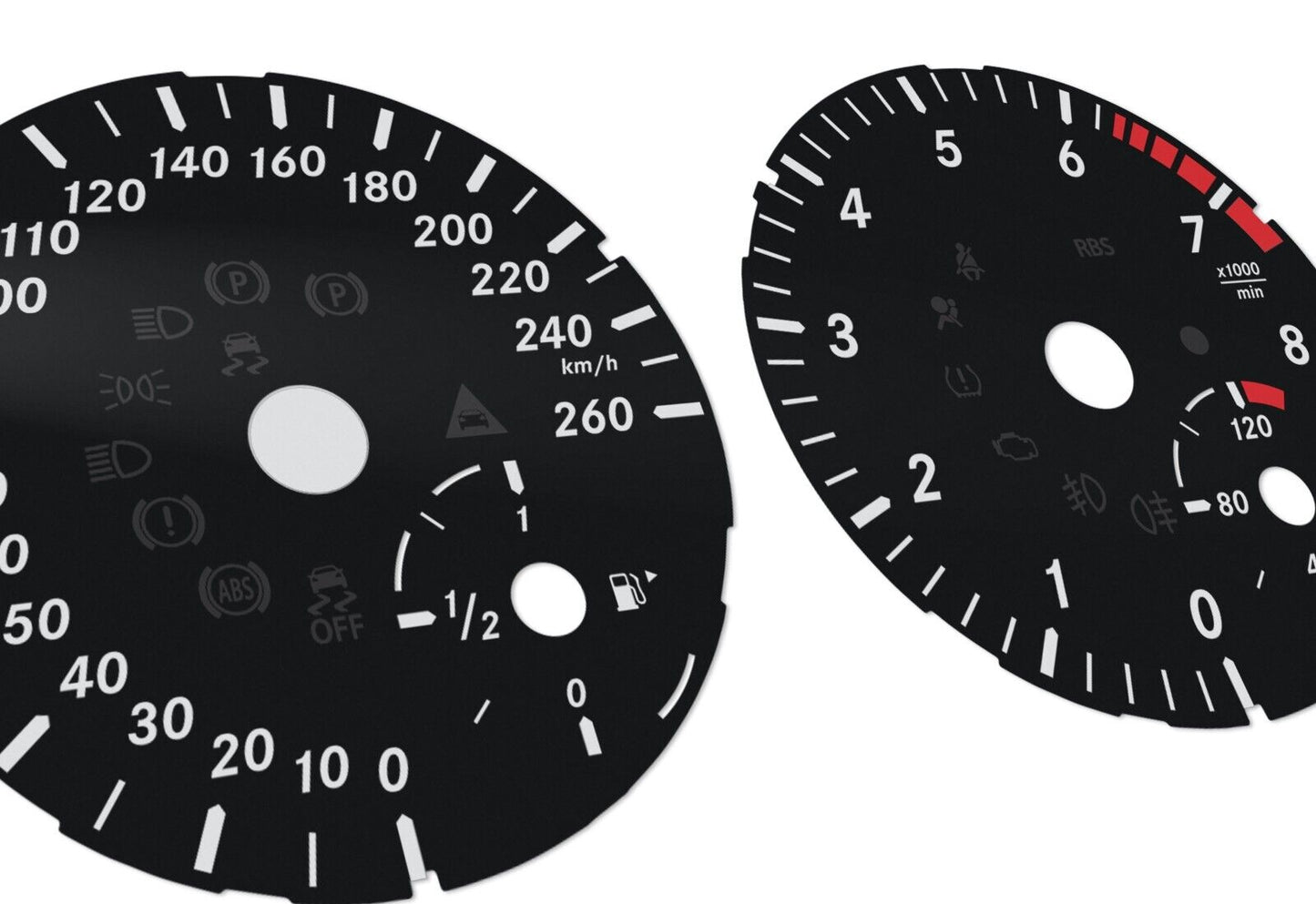 Mercedes-Benz ML,GL - Speedometer dials MPH to km/h Gauges