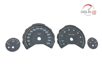 M Style 3D for BMW 260km/h F3X - Dials from mph to km/h Gauges