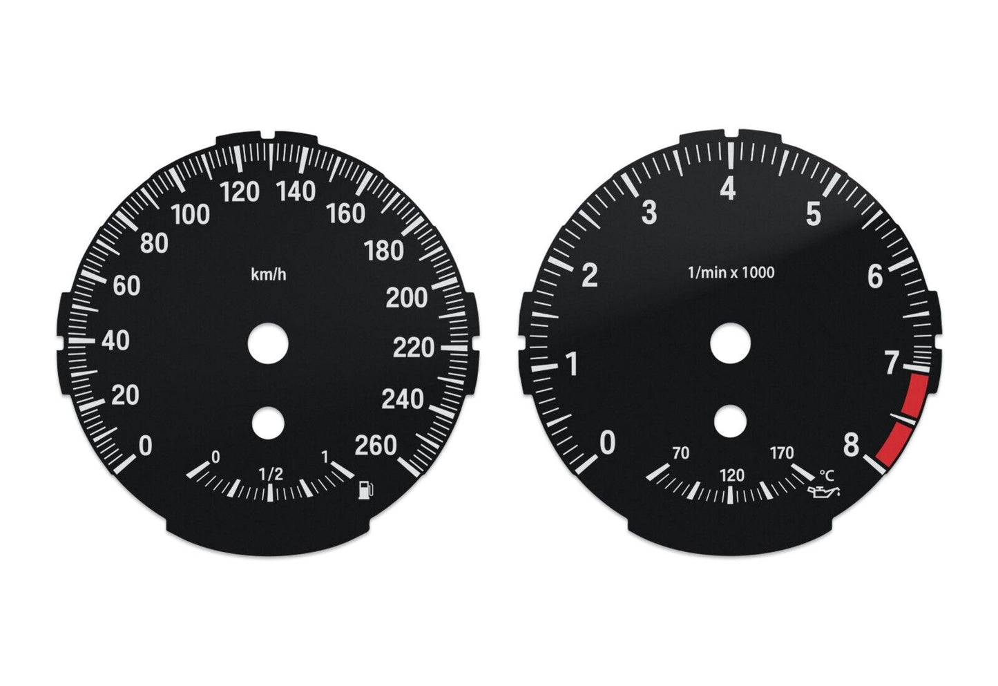 BMW 1 series E81, E82, E87, E88- Speedometer dials from MPH to km/h Gauges