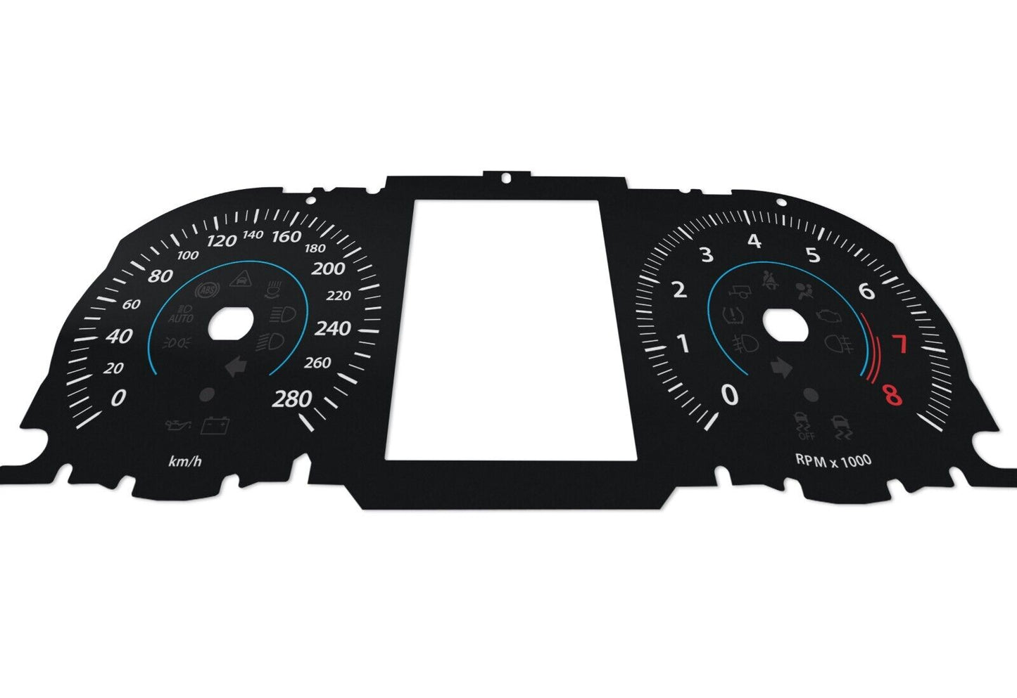 For Jaguar XF, XE - Speedometer Dials from MPH to Km/h Cluster Gauges