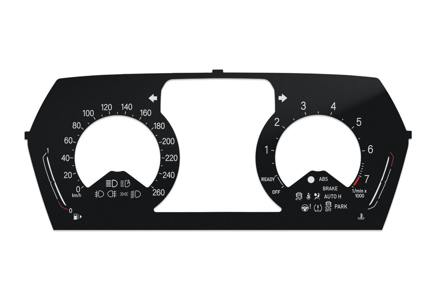 BMW 1,2 series F40, F44 - Speedometer dials from MPH to km/h Gauges