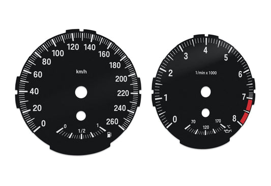 BMW 1 series E81, E82, E87, E88- Speedometer dials from MPH to km/h Gauges