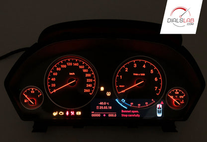 M Style 3D for BMW 260km/h F3X - Dials from mph to km/h Gauges