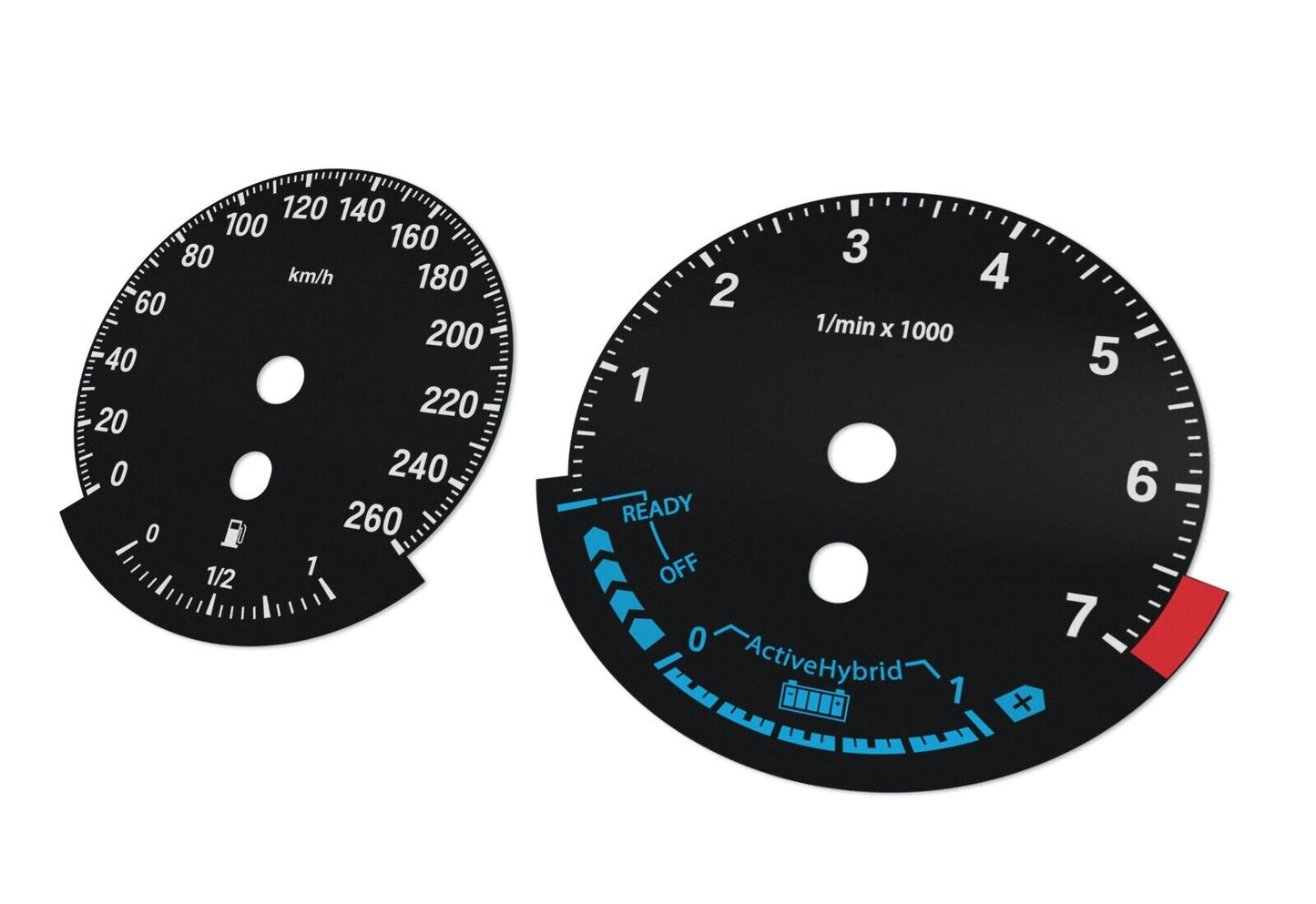 BMW X6 Hybrid E71 - Speedometer dials from MPH to km/h Gauges