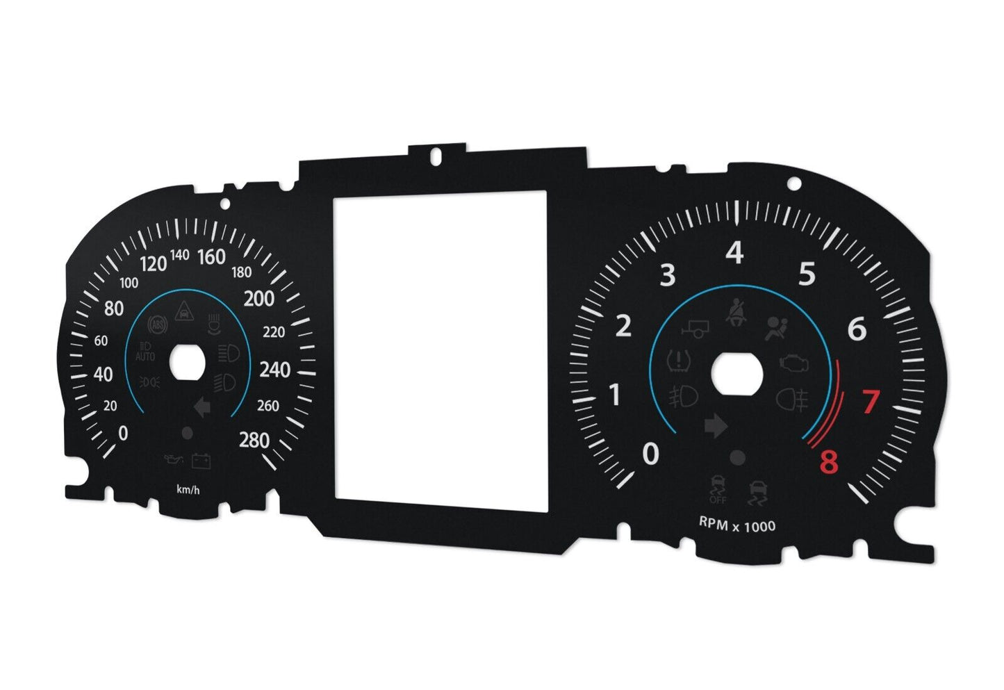 For Jaguar XF, XE - Speedometer Dials from MPH to Km/h Cluster Gauges