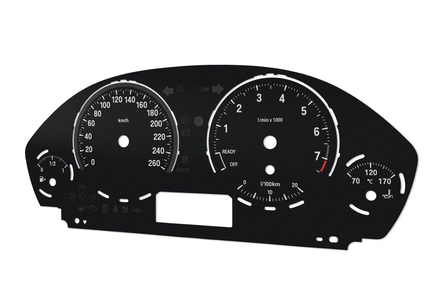 BMW 3, 4 series F3x-  Speedometer dials from MPH to km/h gauges